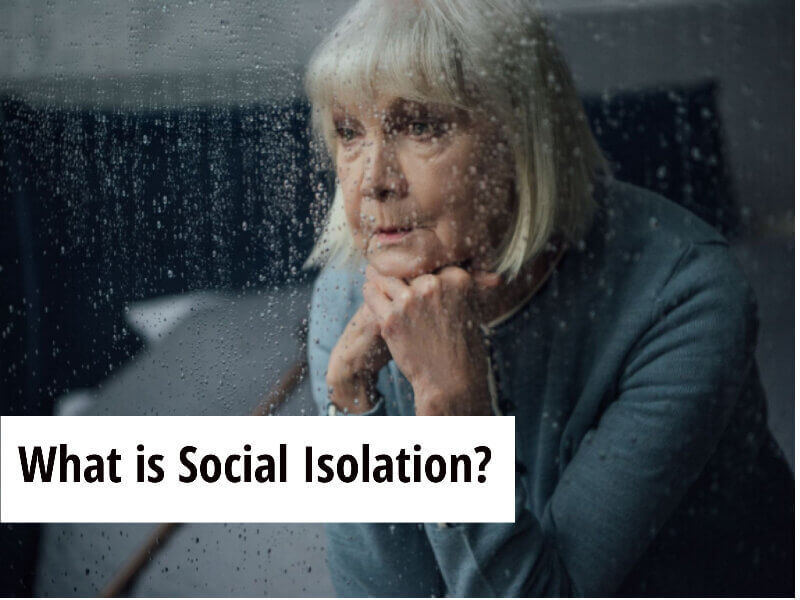 Elderly woman sitting in isolation